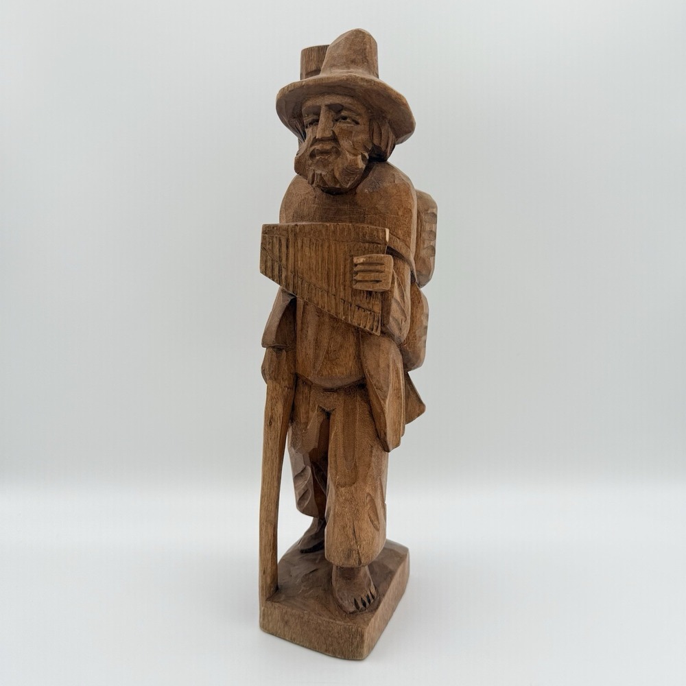 Vintage Hand Carved Wood Pilgrim Pioneer Folk Art Figure 12" Americana Sculpture
